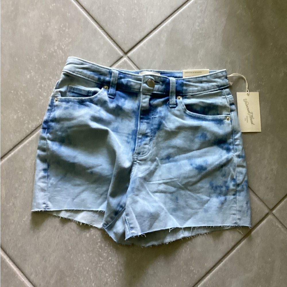 Blue Tie-Dye Women Shorts